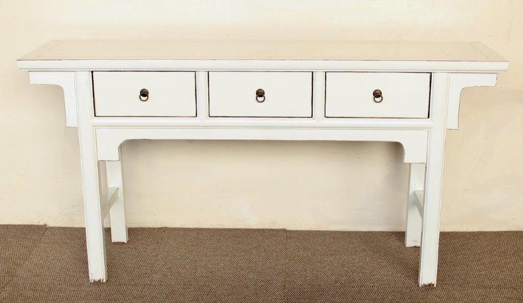 White 3 Drawer Console